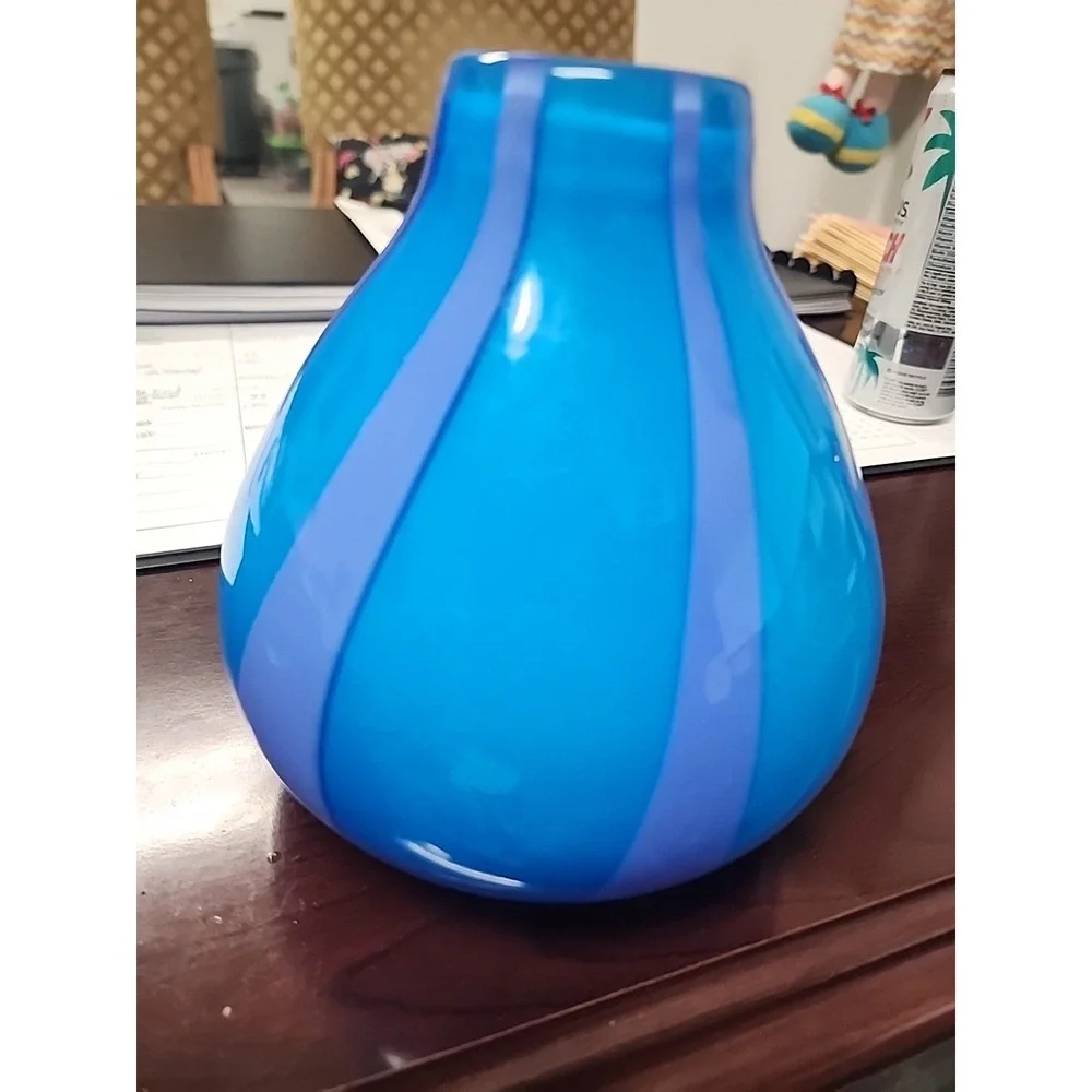 Pier One Blown Glass Purple And Blue‎ 7
